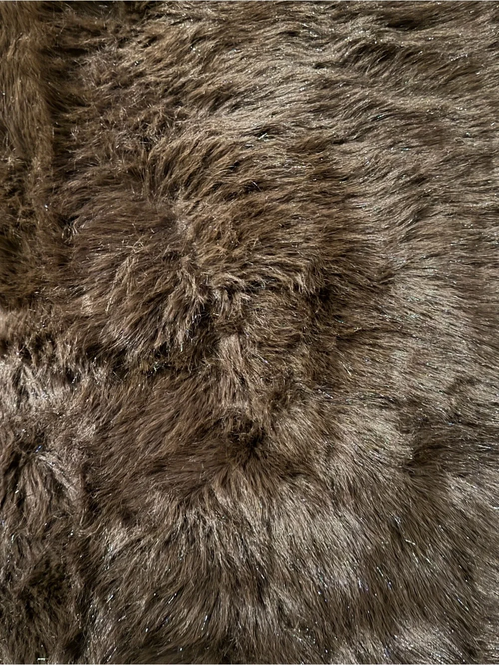 Plush Faux Fur Throw Blanket - Rich Chocolate Brown with Shimmer Strands 60”x80”